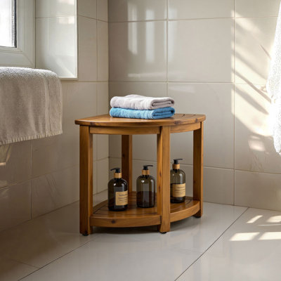 Banc de douche en teck l 25 po