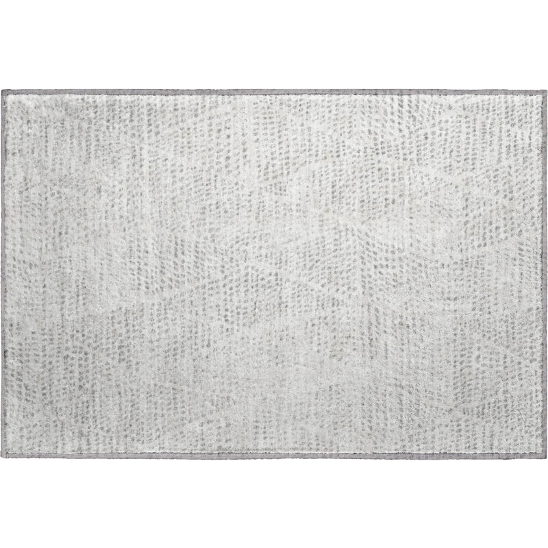 Premium Machine Washable Cerrito AMF591 Silver Rug, Rectangle 1'8" x 2'6"