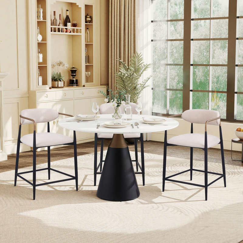 Ensemble de 2 tabourets de bar modernes rembourrés, chaises de bar à hauteur de comptoir avec structure et repose-pieds en métal, tabourets de bar pour îlot de cuisine, salle à manger, pub