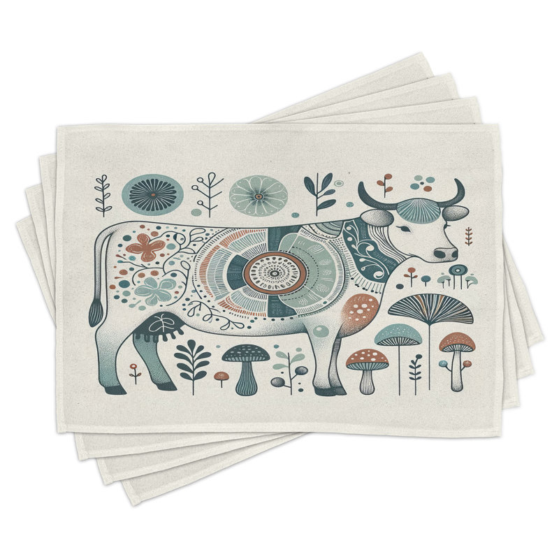 Ensemble de 4 napperons rustiques Ambesonne