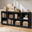 Bibliothèque Abrianna de style ferme moderne, 2 niveaux, 8 cubes, 145 cm (57,1 po), coins arrondis et base renforcée.-1453750229-1500715022