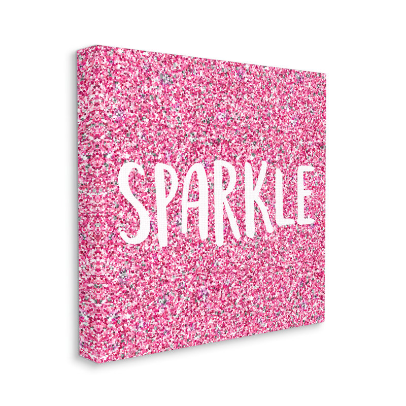 Impression sur toile Au-640-Canvas Glam Pink Sparkle, H 17 po x l 17 po x P 1,5 po