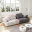 Canapé 86,6 po à deux places de grande taille, revêtu de tissu d'ameublement moderne, beige et tissu en suède gris