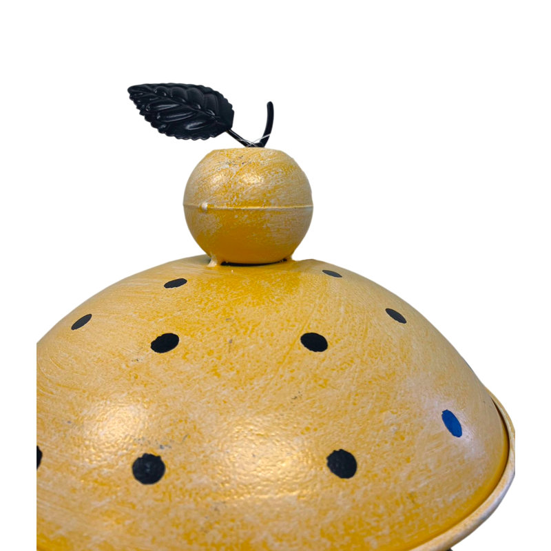 Piquet de jardin en métal avec toit de pomme jaune