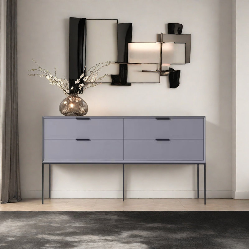 Modern Minimalist Practical Console Table, 31.5" H x 47.24" W x 15.75" D, Light Gray