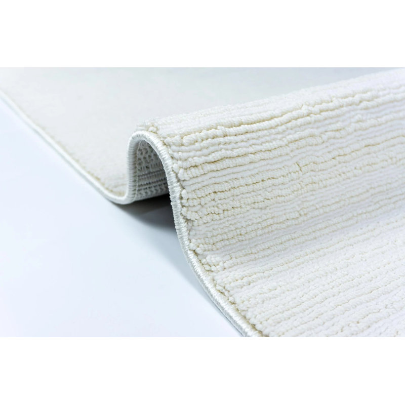 Caruthers Cream Curly Soft Anti-Allergic Carpet, Oval 3'4" x 9'11"