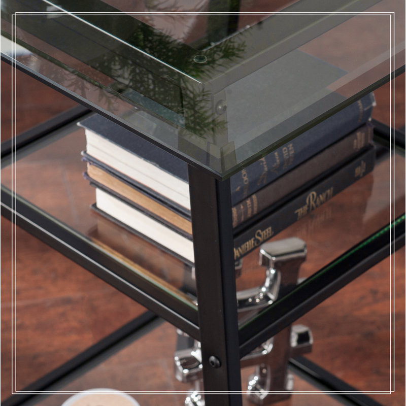 Versatile Metal and Glass Sawhorse Desk for Efficient Workspaces