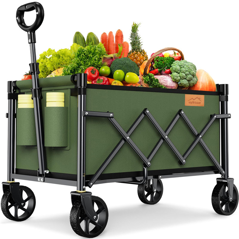 Chariot pliable avec capacité de poids de 220 lb, Vert