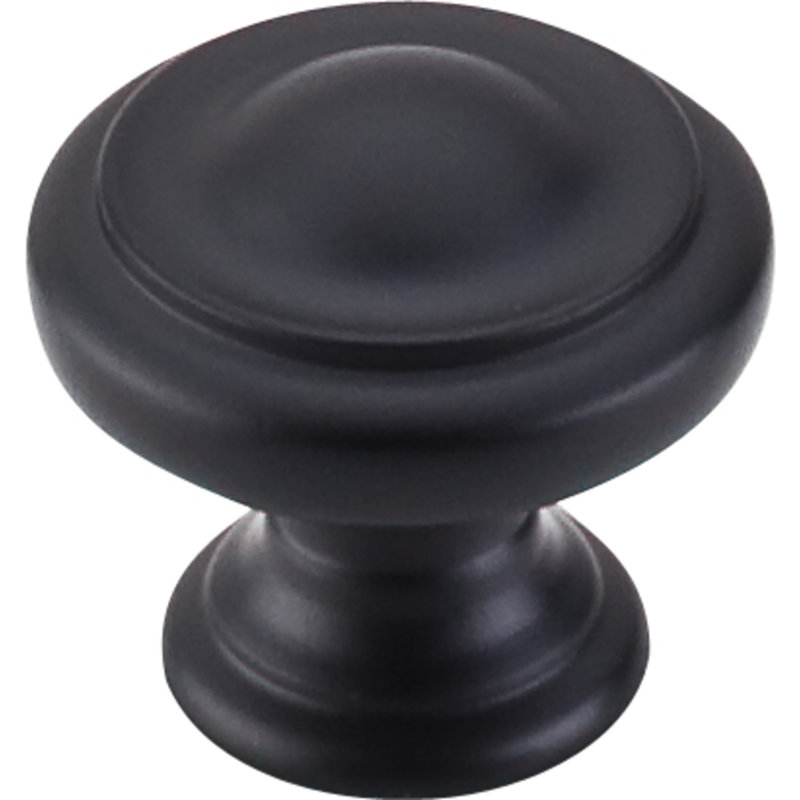 Dome 1 1/8" Diameter Round Knob, Flat Black