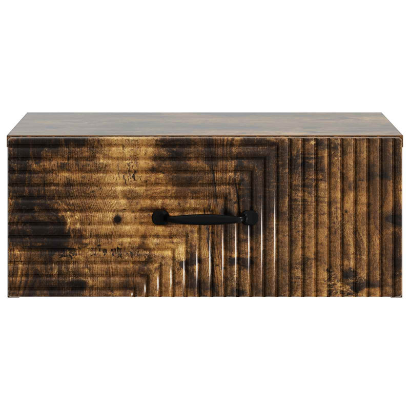 49cm W Manufactured Wood Bedside Table, Smoked Oak