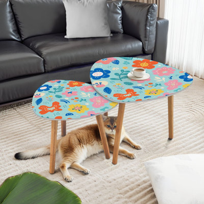 Ensemble de 2 tables basses gigognes Triangle