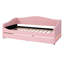 Lit de jour simple rembourré moderne avec lit gigogne réglable et chariot pliable en molleton chaud rose-1229827339-1229827337