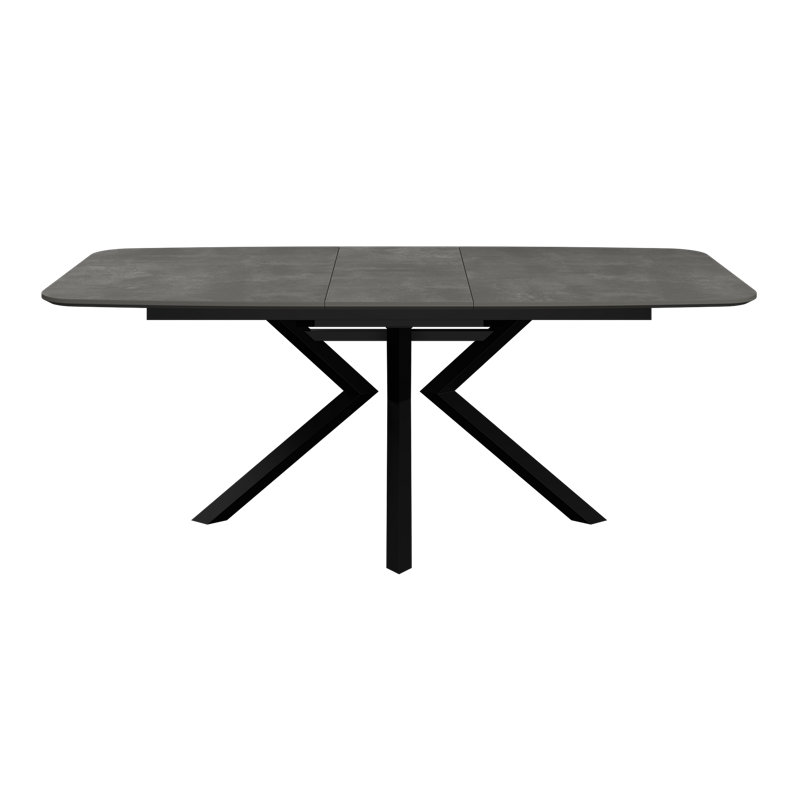 Extendable Metal Base Dining Table, Grey