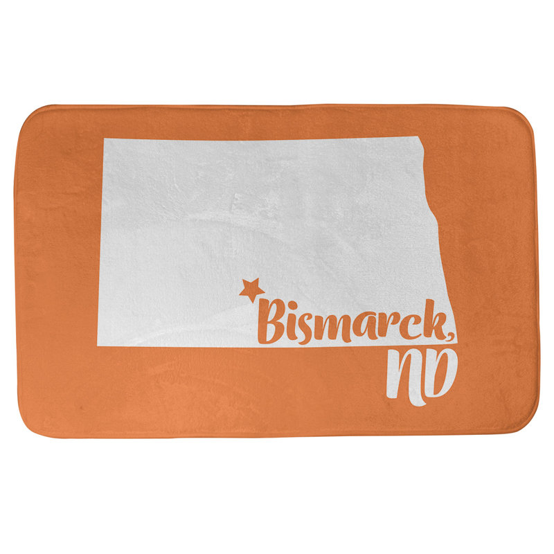 Tapis rectangulaire antidérapant pour salle de bain, L 21 po x L 34 po, Orange, Memphis, Tennessee