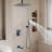 1-Spray Patterns 16 In. Ceiling Mount Dual Fixed And Handheld Shower Head With Bathtub Faucet 2.5 GPM In Matte Black