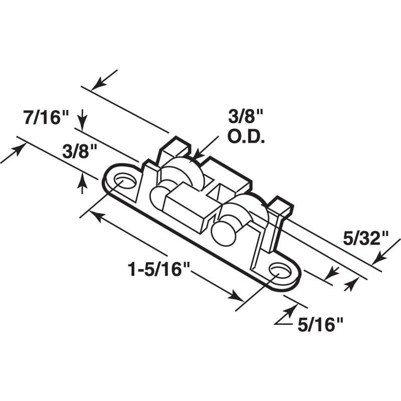 Prime-Line Sliding Window Tandem Roller Assembly, 3/8 in. Flat, Brass Rollers