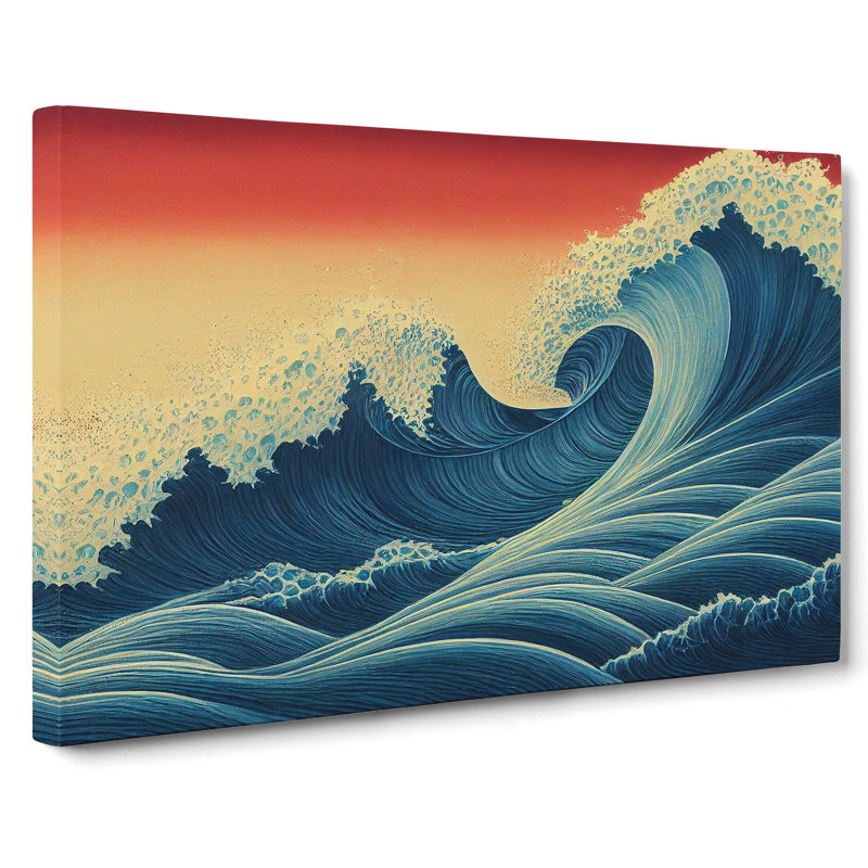 Ravishing Japanese Wave - Wrapped Canvas