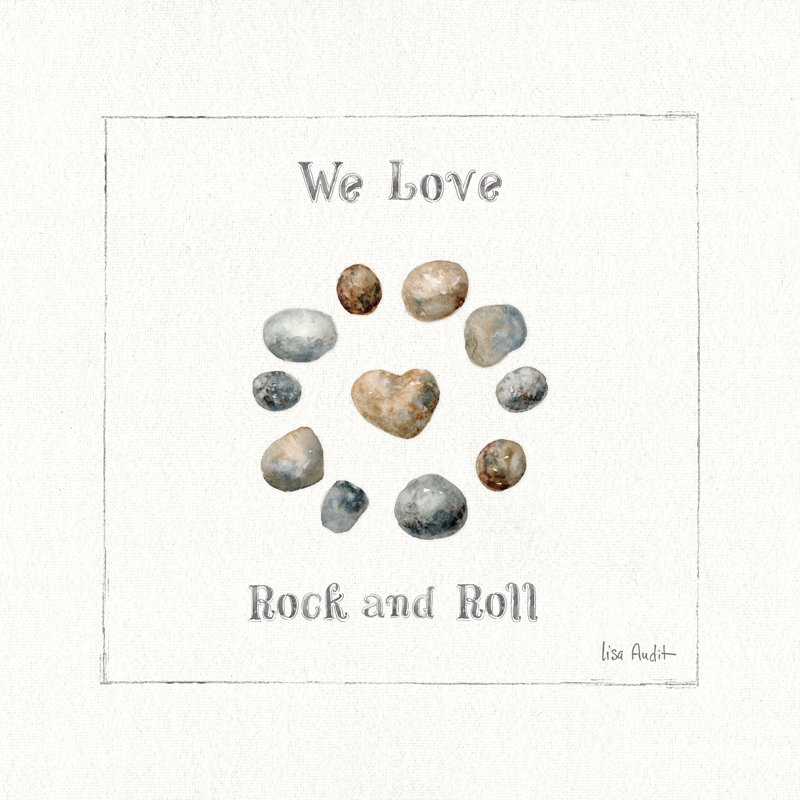 «Pebbles and Sandpipers VIII» par Lisa Audit - art textuel sur toile tendue, H 36 po x l 36 po, Non, Toile tendue