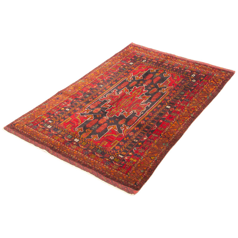 Tapis noir Teimani 4 pi 4 po x 6 pi 9 po