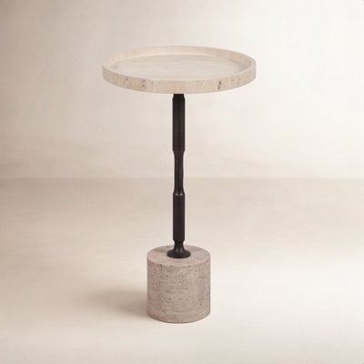 Braxton Travertine End Table