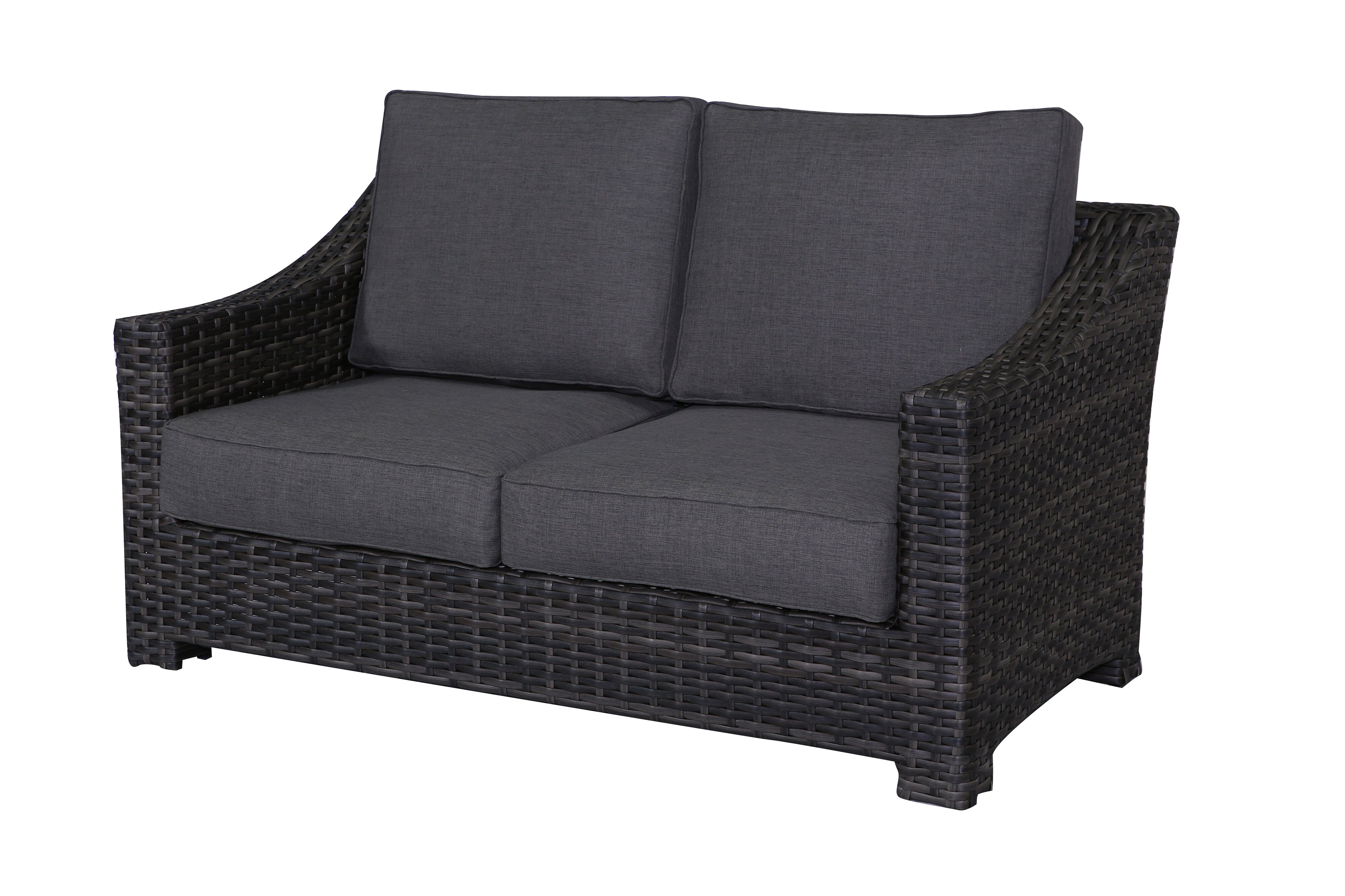 Black rattan deals loveseat