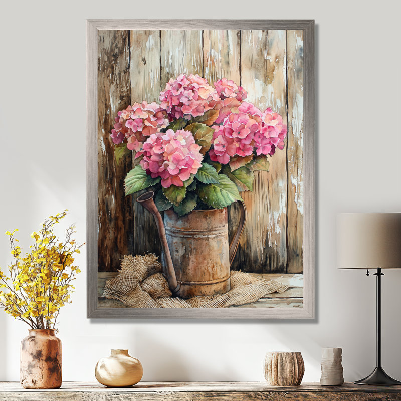 Dontez - impression sur toile florale, H 44 po x l 34 po, Picture Framed, Argent argent