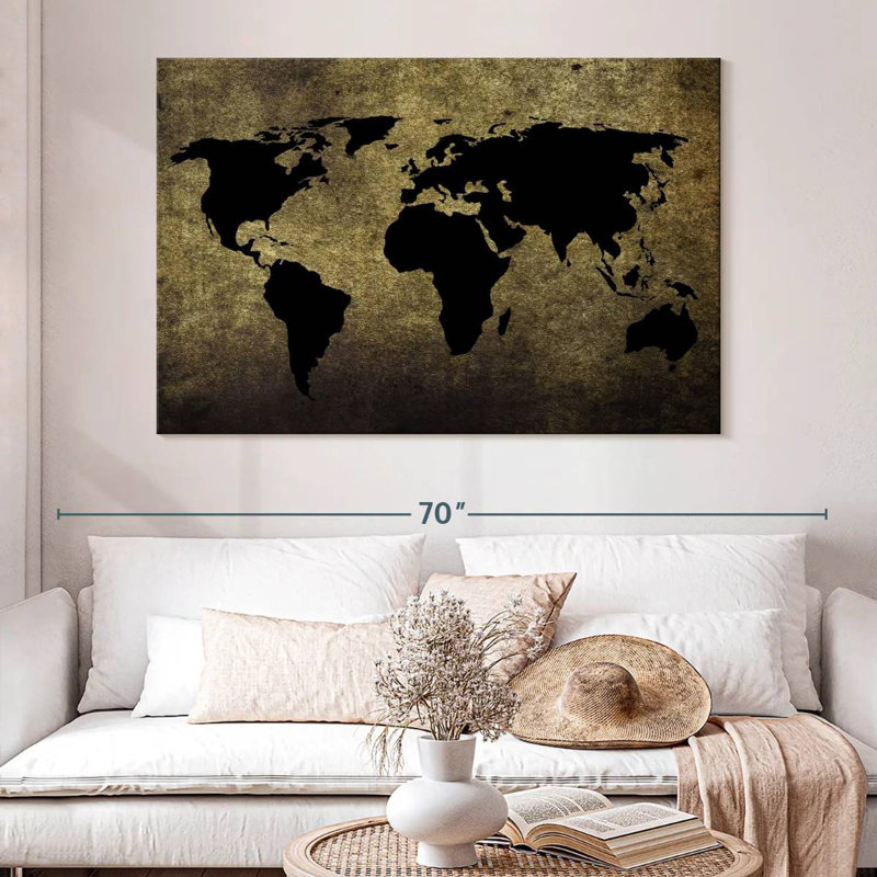 Aliaz Black Grunge World Map