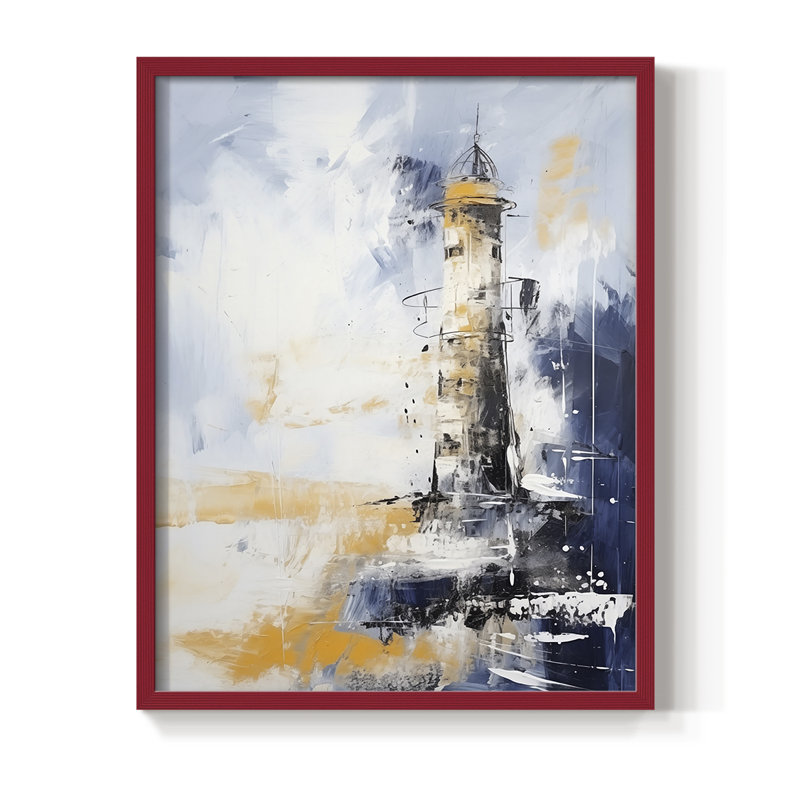 «NAUTICAL Series», impression encadrée en bois massif, H 21 po x l 17 po, Rouge