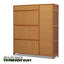 Armoire à chaussures en bambou à 6 couches avec portes en rotin et rangement à 28 paires