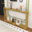 Console étroite en bois avec texture ondulée, table de rangement pour le vestibule, table à dossier pour canapé-2129148926