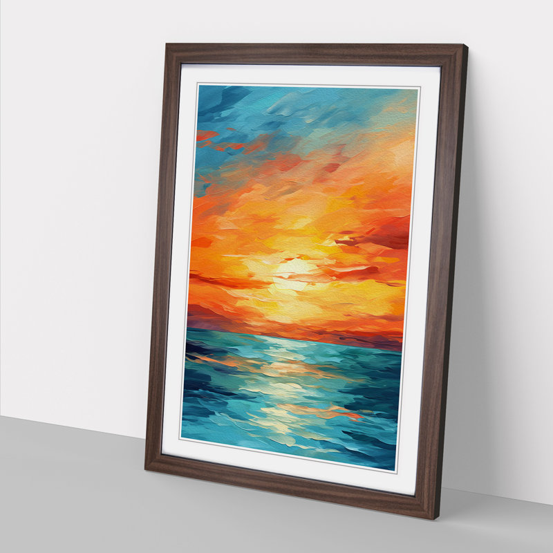 Sunset Abstract - Framed Print, Walnut, 34" H x 25" W x 2" D
