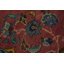 Tapis traditionnel rose en laine à motif floral 4 x 6