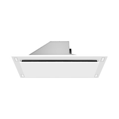 38" 600 CFM Matte White Flush Ceiling Island Range Hood in Matte White with Wall Switch Control and Dimmable LED's