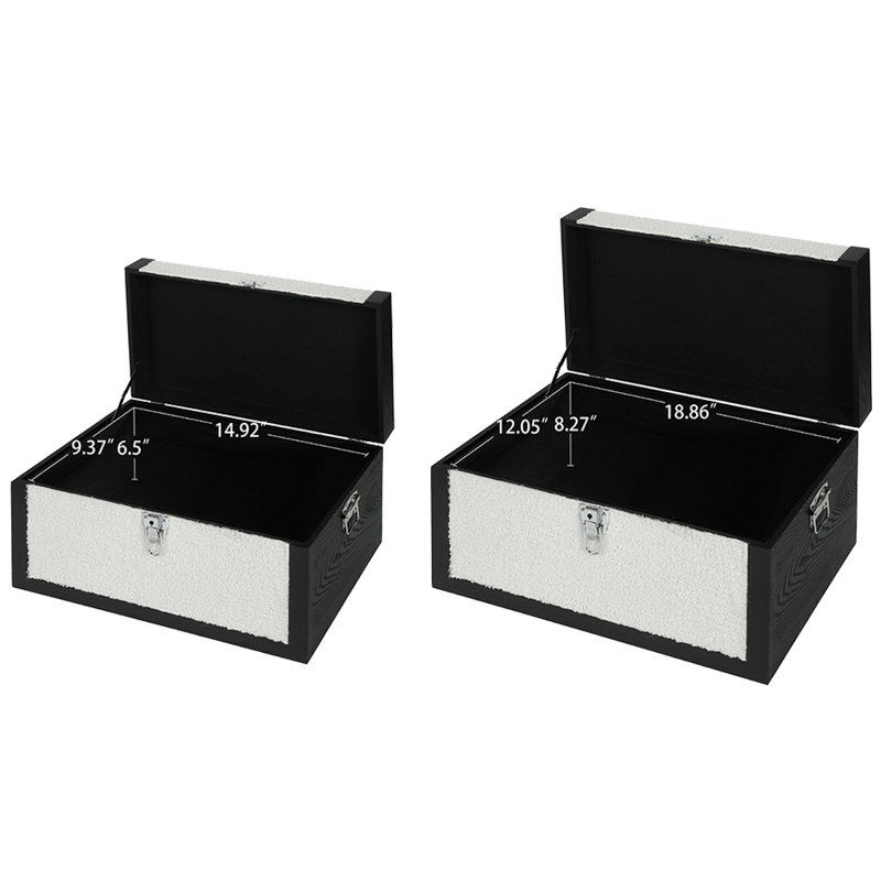 Jamiylah 2 Piece Storage Chest With Artificial Wool Decorative Storage Container