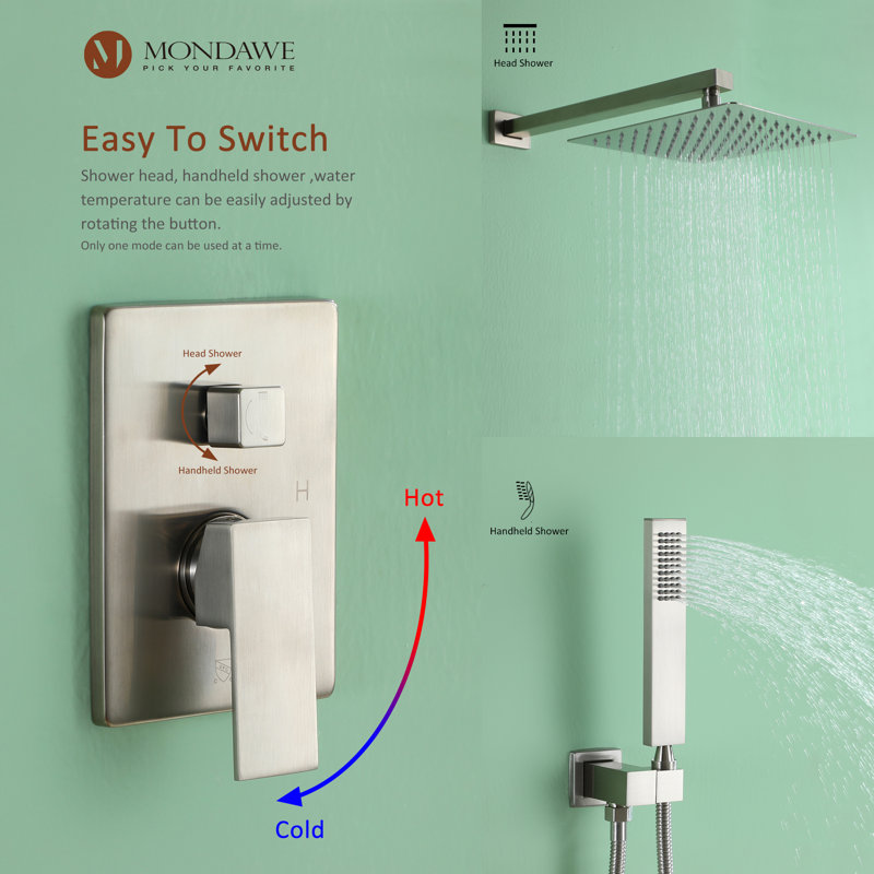 Calder Complete Shower System with Rough in-Valve, Brush Nickel