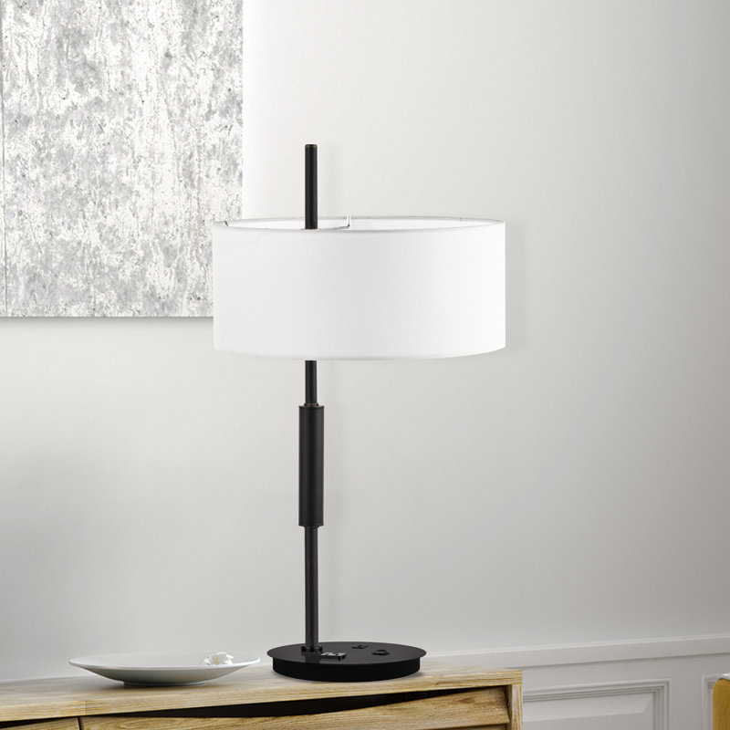 Tigerra Metal Table Lamp, White, Matte Black