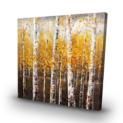 Birches by sunny day - 32"x32" art on canvas