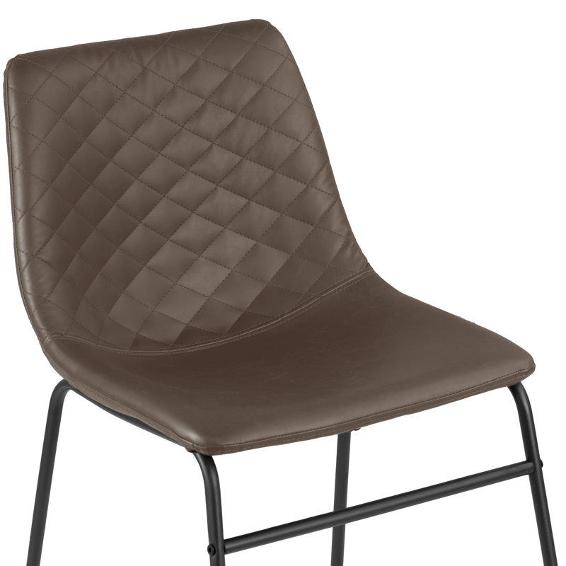 Chaise d'appoint rembourrée à dossier solide, Brun