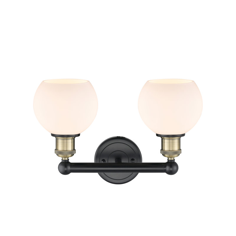 Cambria 2 - Light Dimmable Vanity Light, Matte White, Black Antique Brass