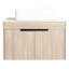 Meuble-lavabo mural de 30 po en chêne blanc avec lavabo en céramique, porte à fermeture en douceur, finition de rangement abondante à fermeture douce
