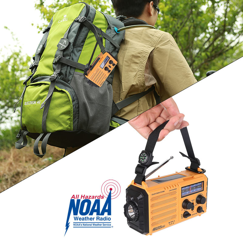 Weather Radio, 5000Mah/18500Mwh NOAA Weather Radio, Solar Hand Crank Emergency Radio With AM/FM/SW/NOAA Weather Alert, Flashlight, Reading Lamp, Cell Phone Charger And SOS Siren