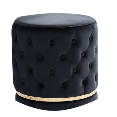 Antwanisha Black Swivel Ottoman/stool