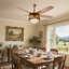 Gold Crystal Ceiling Fan With Led Light And Remote, 3-colour Dimmable