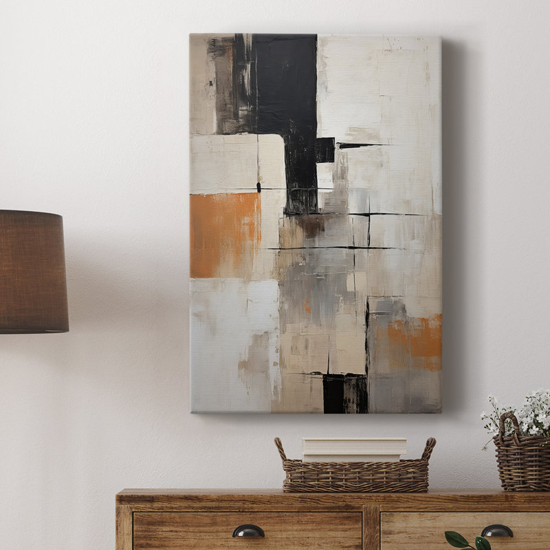 ABSTRACT Series CECXLVI - Toile tendue avec châssis de qualité supérieure - Prêt à être accroché, H 60 po x l 40 po