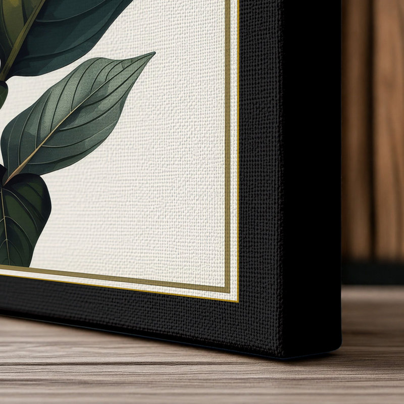 Magnolia Study Botanical - Wrapped Canvas, 24x16 - 61.0 x 40.6 cm, Black Border