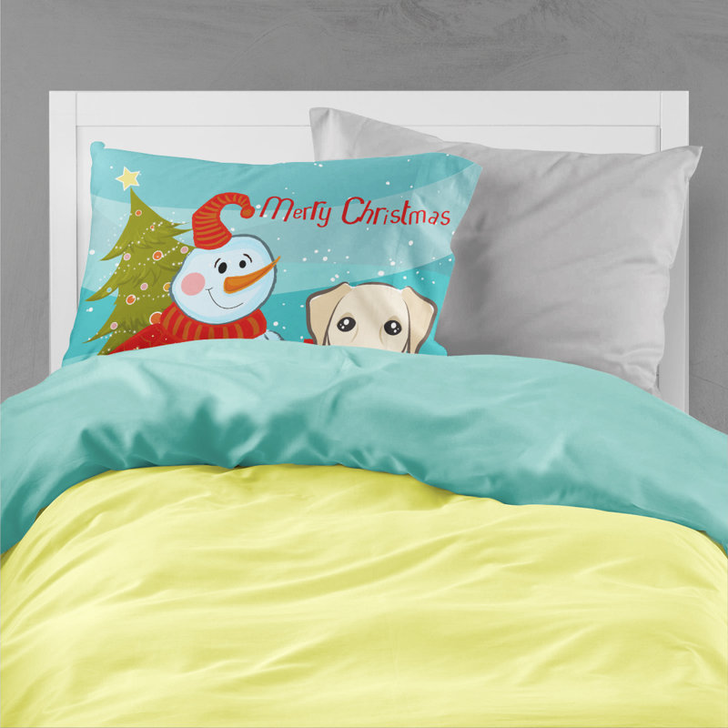  Taie d'oreiller bonhomme de neige avec Jack Russell Terrier, Golden retriever beige