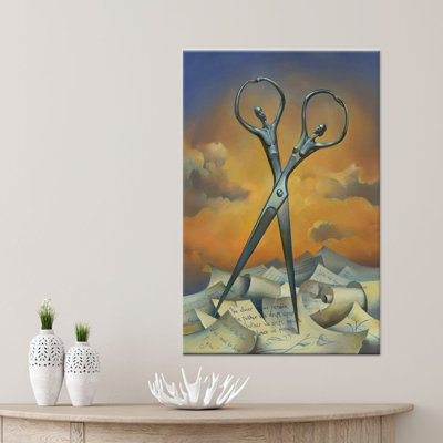 Printed Canvas Artwork: Surreal Glass Design by Vladimir Kush,1P GoldFramedCanvas