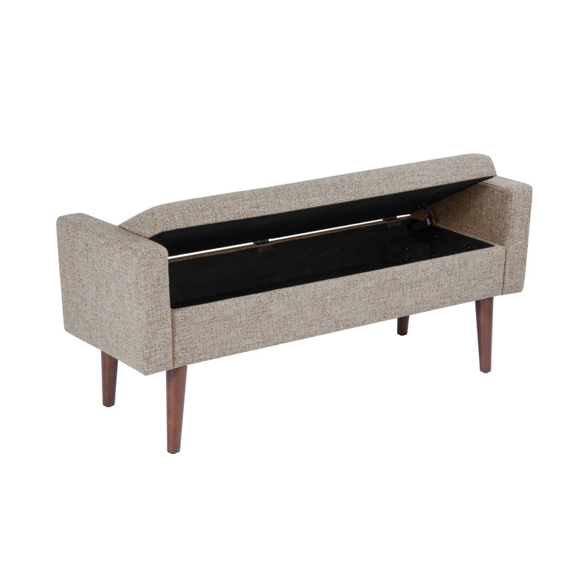  Fulton Storage Bench - Midtone Gray Fabric, Gray
