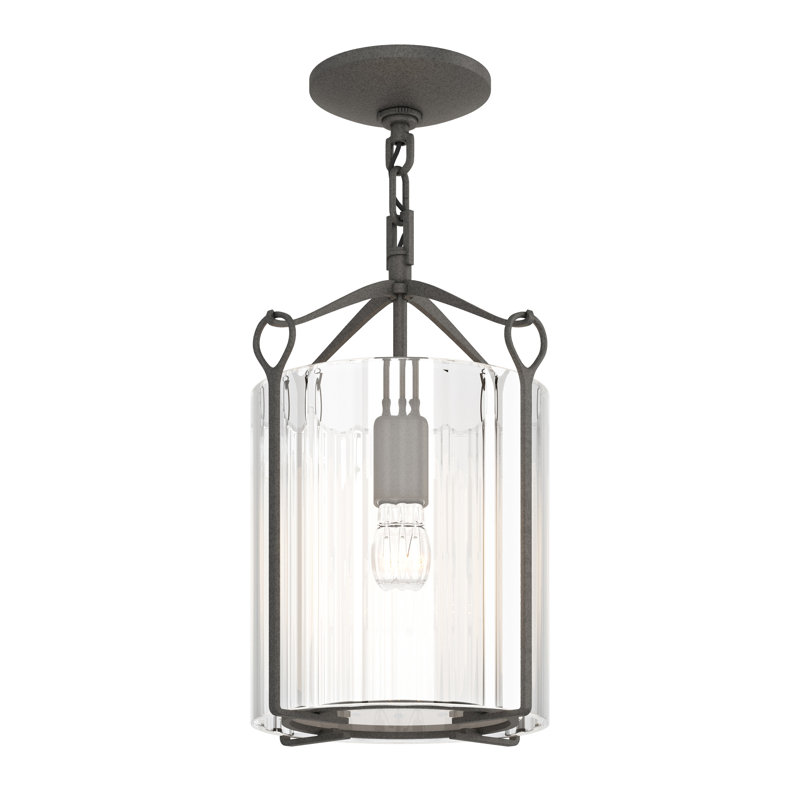 Bow 1 - Light Semi Flush Mount, Natural Iron, Clear Fluted