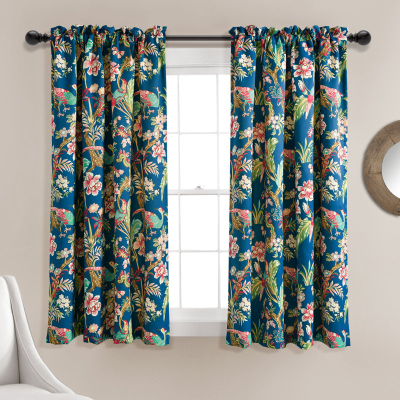 Dolores Room Darkening Pair, 52''W x 63''L, Navy